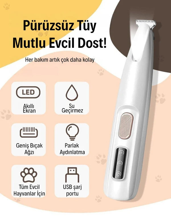 LED Işıklı Pet Tıraş Makinasi
