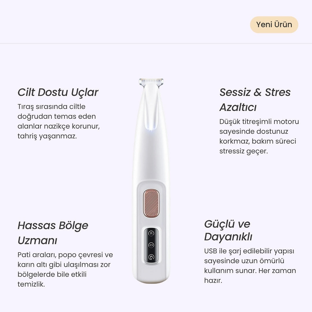 LED Işıklı Pet Tıraş Makinasi